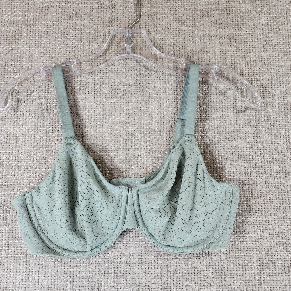 Wacoal Inside Job Underwire Bra 855345 Womens 34D Green T-Shirt Stretch